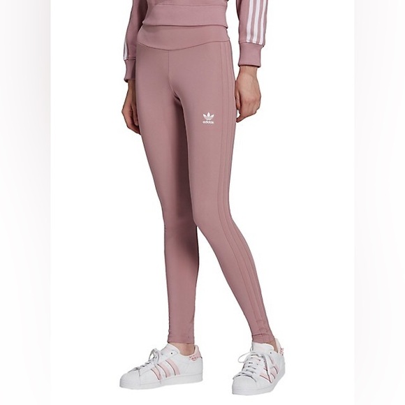 ADIDAS Adicolor Classics Tonal 3-Stripes Tights in Magic Mauve sz L NWOT RARE - Picture 3 of 11